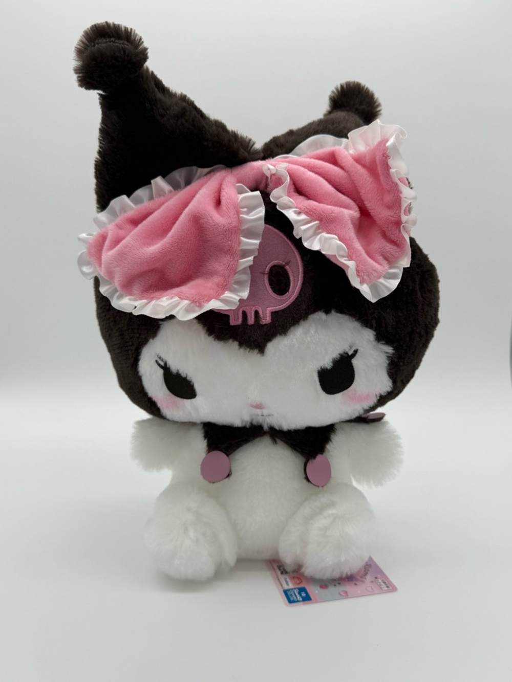 Sanrio Kuromi Ear-Tie Pink Bow Big FuRyu 14” VERY SOFT Plush Plushie